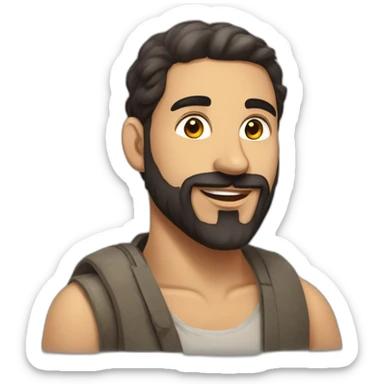 Homme tunisien barbue brin bisous sticker