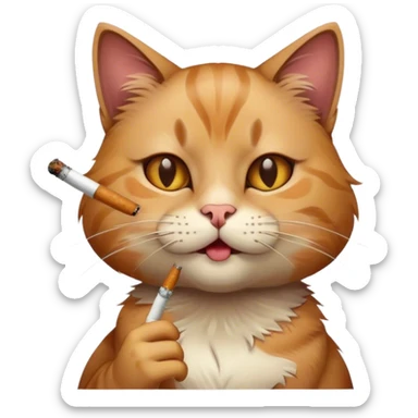 кошка курит сигарету sticker