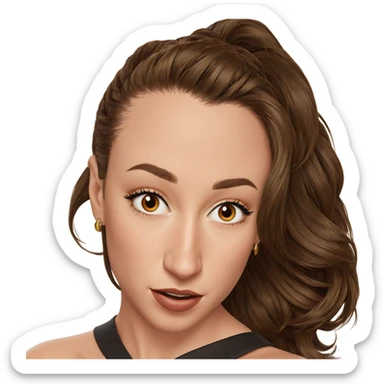 brown haired girl portrait sticker