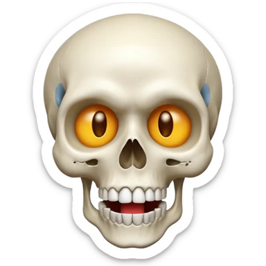 Una calavera combinado con el emoji de sorprendido  sticker