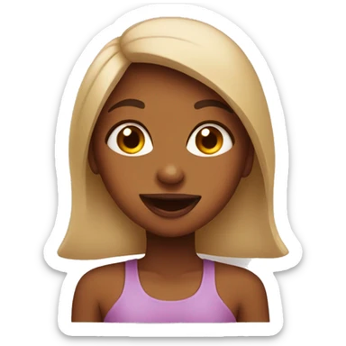 Brown girl sticking tongue out sticker