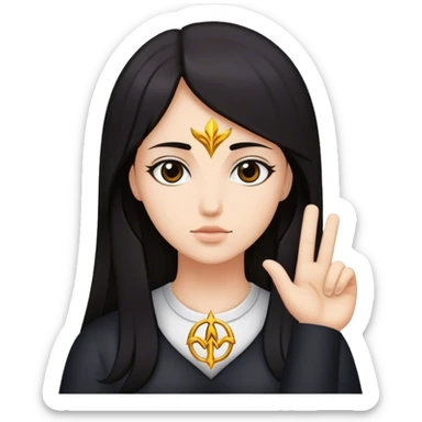 Virgo symbol dark hair  sticker