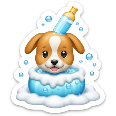 Shampoo for dog with foam sticker