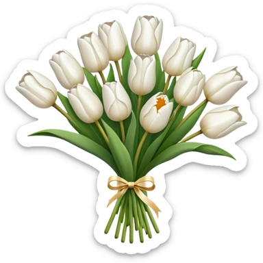 white tulip bouquet  sticker