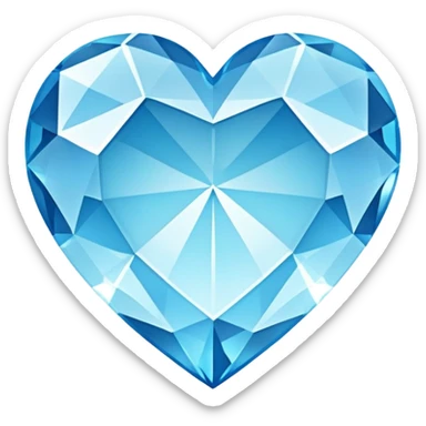 Light Blue rhinestone heart sticker