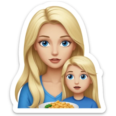 Blonde baddie with long hair Pretty makeup long lashes blue  eyes , feeding boy sticker