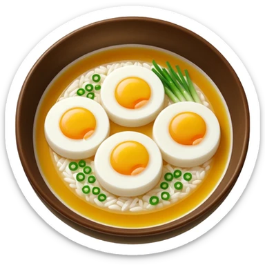 Make an emoji of tteokguk, a traditional Korean food. sticker