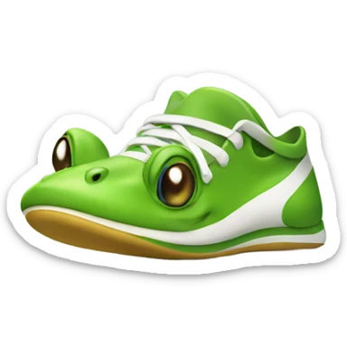 Quick running frog with sneakers sticker