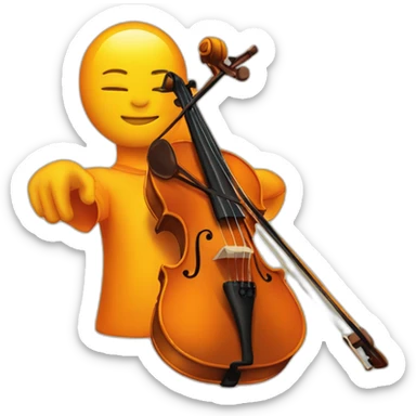 orange-and-yellow-painting-with-a-violin-in-the-middle sticker