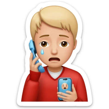 appeler une personne sur son téléphone en pleurant sticker