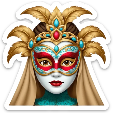 masked person venice volto woman sticker