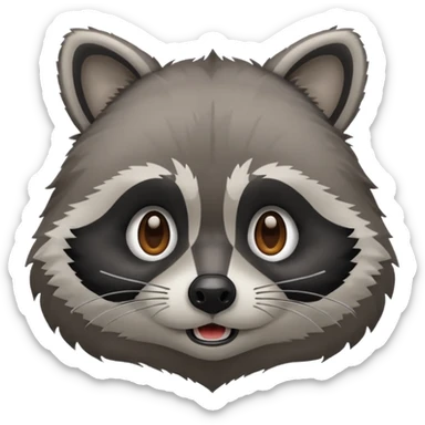 Create emojis from a picture with a raccoon's face. Different emotions, with the addition of paws sticker