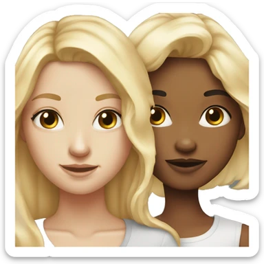 Two blonde friends one with freckles both white sticker