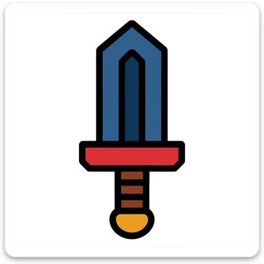 a stylized, oversized sword from Berserk, bold lines, powerful presence, fantasy icon sticker