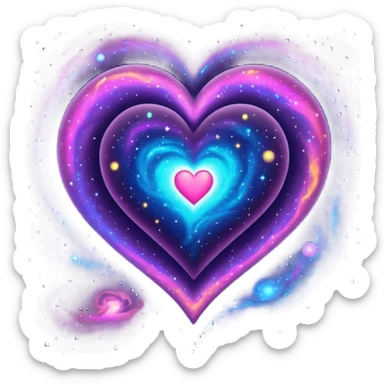 Galaxy heart  sticker