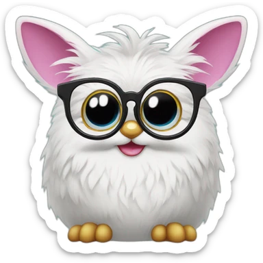 furby with glasses sticker