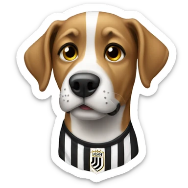 dog wearing juventus shirt sticker