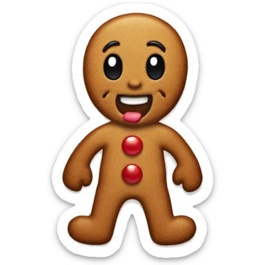 gingerbread man wearing mickey mouse ears no clothes sticker