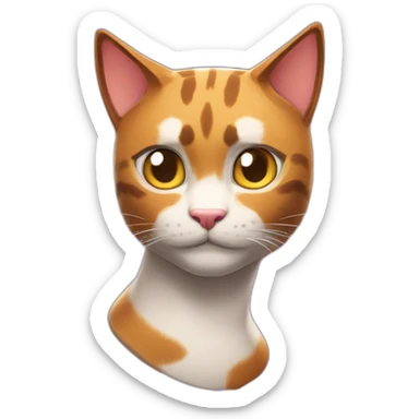 Meowscles Anthromorphic calico cat from fortnite sticker