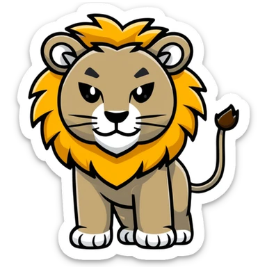 fierce lion face sticker