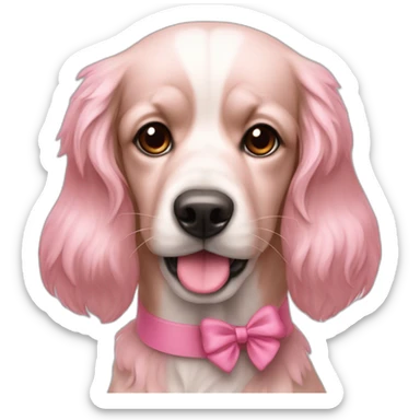 Chien avec des poiles rose sticker