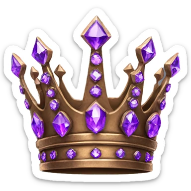 Bronze Crown with purple diamonds sticker