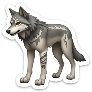 Wolf With Tribal Markings Full Body sticker