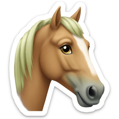 light brown greenish  horse face sticker
