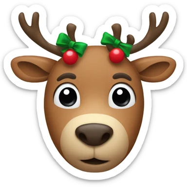 reindeer with a bow sticker