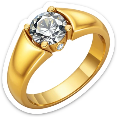 gold ring with a diamond sticker