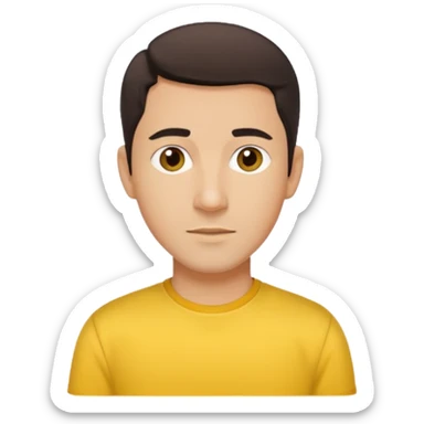 Jonathan Knight brown eyes,dark brown hair, yellow shirt  sticker