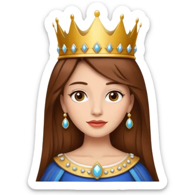 A queen with brown hair called Dilo sticker