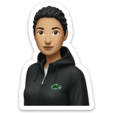 Lacoste latin friends woman with black windbreaker sticker