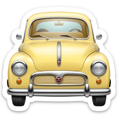 light yellow small retro car front sticker