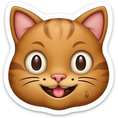 A cat emoji with poop on it smiling sticker