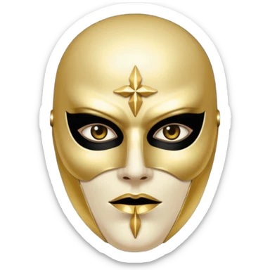 dark occult figure, gold mask, badass sticker