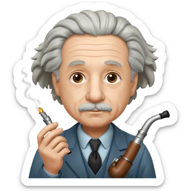 Albert Einstein holding sticker