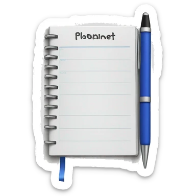 planner book with pen sticker