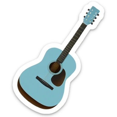 Light blue Acoustic guitar sticker