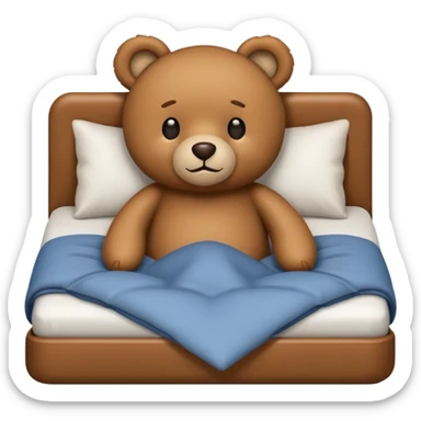 Teddy bear in bed sticker