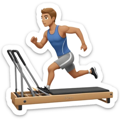guy running workout pilates reformer  sticker