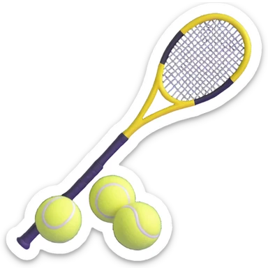 preppy tennis racket and ball sticker