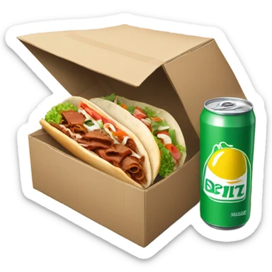 döner box with sprite sticker