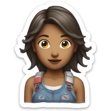 a girl playing videogame sticker