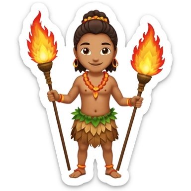 hawaiian fire dancer sticker