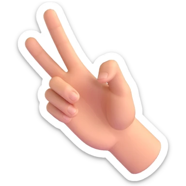 3D hand with extended index finger swiping left, dynamic perspective sticker