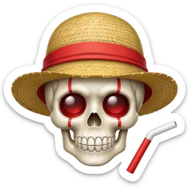 Luffy straw hat logo but.his head is a skull and the line in the hat is red sticker