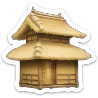 japanese straw hause sticker