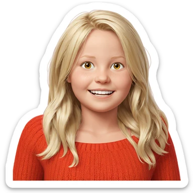 blonde girl in red sweater sticker