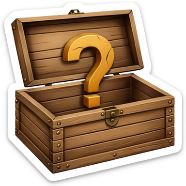 A question mark in a box sticker